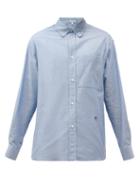 Matchesfashion.com Loewe - Anagram-embroidered Cotton-chambray Shirt - Mens - Blue