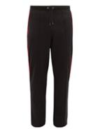 Matchesfashion.com Givenchy - Contrast Stripe Cotton Blend Track Pants - Mens - Black Red