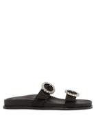 Matchesfashion.com The Attico - Olga Crystal Embellished Taffeta Strap Sandals - Womens - Black