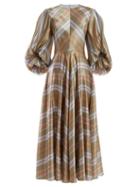 Matchesfashion.com Roksanda - Fife Striped Satin Maxi Dress - Womens - Blue Multi