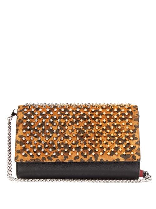 Matchesfashion.com Christian Louboutin - Paloma Leopard Print Leather Clutch - Womens - Leopard