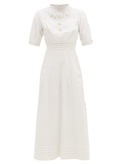 Matchesfashion.com Mimi Prober - Ada Embroidered Cotton-voile Dress - Womens - White