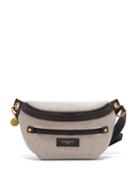 Matchesfashion.com Givenchy - Whip Leather Trimmed Canvas Belt Bag - Womens - Black Grey