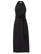 Matchesfashion.com Raey - Halter-neck Draped-front Wraparound Silk Dress - Womens - Black