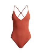 Matchesfashion.com Melissa Odabash - Catalina Lace Back Swimsuit - Womens - Dark Orange
