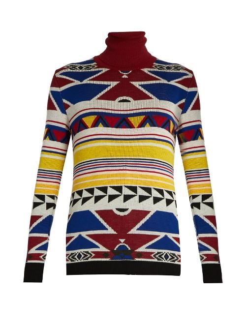 Stella Jean Significare Geometric-intarsia Wool Sweater