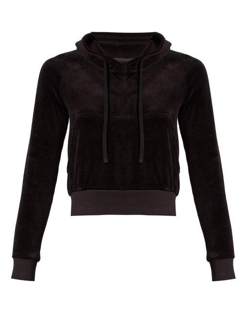 Matchesfashion.com Vetements - X Juicy Couture Cotton Blend Velour Hooded Top - Womens - Black