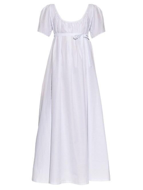 Thierry Colson Plum Trianon Striped Cotton Dress
