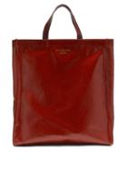 Acne Studios - Agele Medium Leather-trim Coated-canvas Tote Bag - Womens - Burgundy