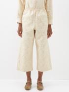 The Meaning Well - Mica Damask-jacquard Deadstock Culottes - Womens - Ivory