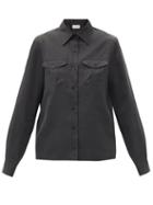 Matchesfashion.com Lemaire - Washed Cotton-satin Shirt - Womens - Dark Grey