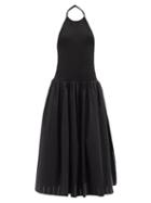Matchesfashion.com Alexandre Vauthier - Halterneck Openwork Cotton Dress - Womens - Black