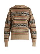 Joseph Slit-sleeve Fair-isle Knit Sweater