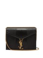 Matchesfashion.com Saint Laurent - Cassandra Lizard Effect Cross Body Bag - Womens - Black