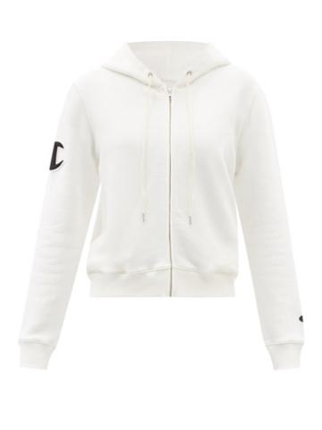Nili Lotan X Champion - Logo-print Zipped Cotton-jersey Hooded Sweatshirt - Womens - White