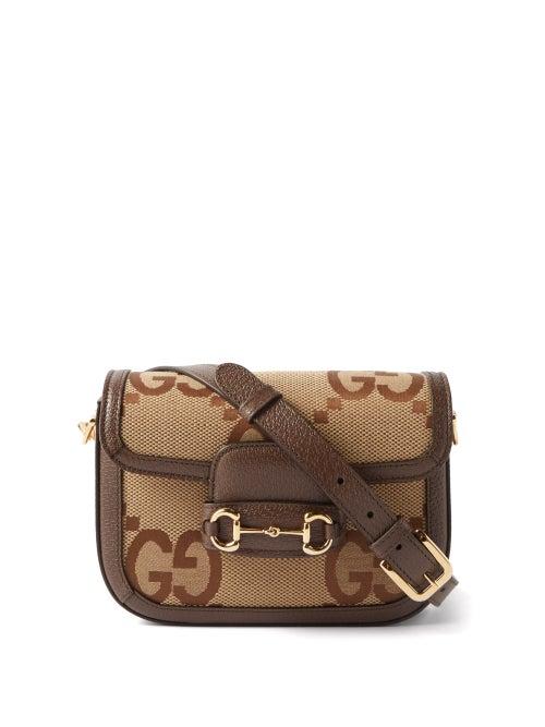 Gucci - 1995 Horsebit Mini Gg-canvas Shoulder Bag - Womens - Brown