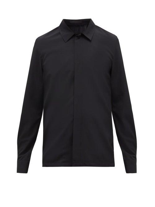 Matchesfashion.com Undercover - Spider Web Wool-crepe Shirt - Mens - Black