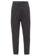 Matchesfashion.com Nili Lotan - Paris Cotton-blend Tapered Trousers - Womens - Dark Grey