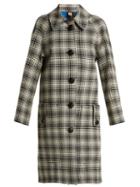 Matchesfashion.com Burberry - Walkden Houndstooth A Line Wool Coat - Womens - Black White