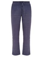 Matchesfashion.com 120% Lino - Straight Leg Linen Trousers - Mens - Navy