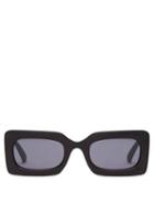 Matchesfashion.com Le Specs - Damn! Rectangle Frame Acetate Sunglasses - Womens - Black