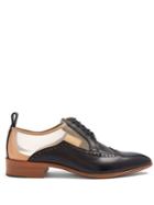 Maison Margiela Contrast Mesh Panelled Leather Brogues