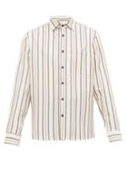 Matchesfashion.com King & Tuckfield - Striped Seersucker Cotton Shirt - Mens - Multi