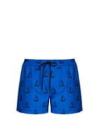 Matchesfashion.com Paul Smith - Embroidered Sailboat Swim Shorts - Mens - Blue
