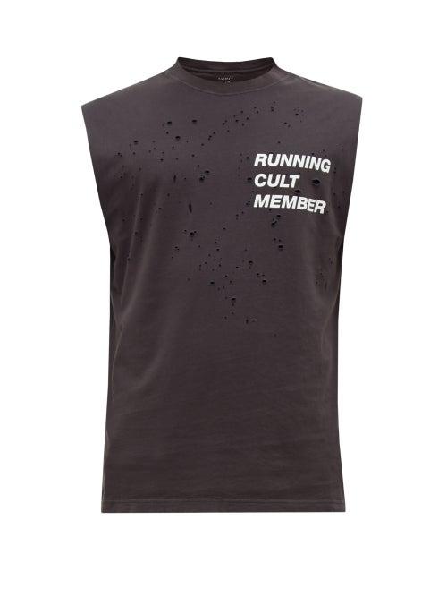 Matchesfashion.com Satisfy - Cult Moth Eaten Muscle Vest - Mens - Black