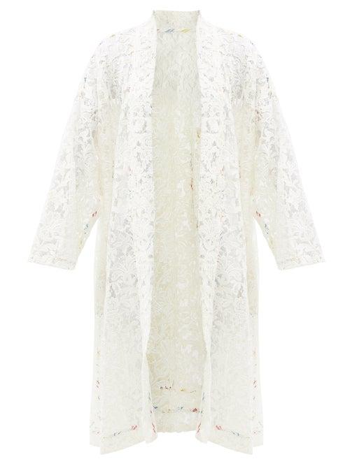 Matchesfashion.com Rianna + Nina - Kendima Cotton Floral-lace Evening Coat - Womens - White