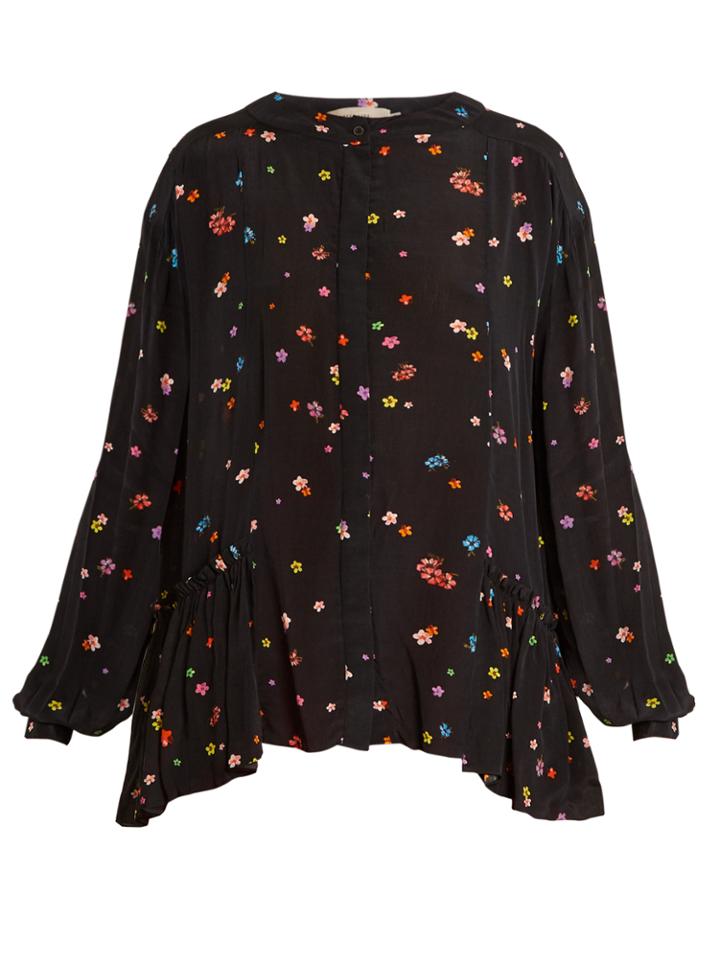 Preen Line Iris Gathered-detail Floral-print Shirt