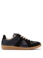 Matchesfashion.com Maison Margiela - Replica Suede-panel Leather Trainers - Mens - Black Navy
