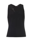 Mugler Cut-out Sleeveless Crepe Top