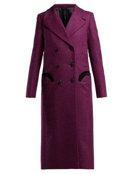 Matchesfashion.com Blaz Milano - Fair & Square Checked Wool Coat - Womens - Pink Multi