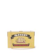 Matchesfashion.com Anya Hindmarch - Imperial Ships Matchbox Print Leather Clutch - Womens - White Multi