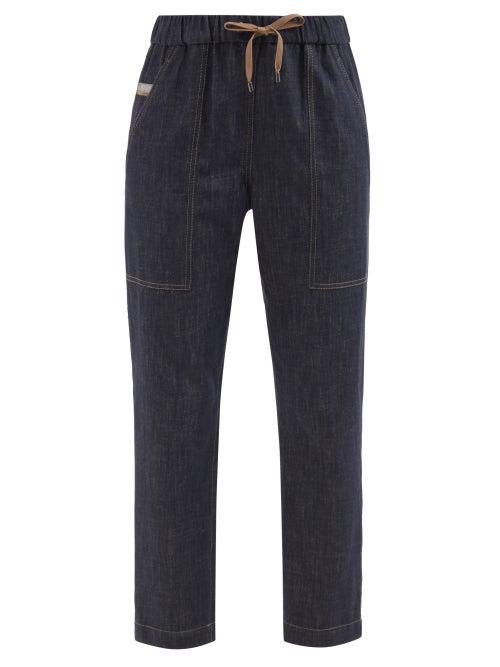 Brunello Cucinelli - Monili-embellished Denim Jeans - Womens - Denim