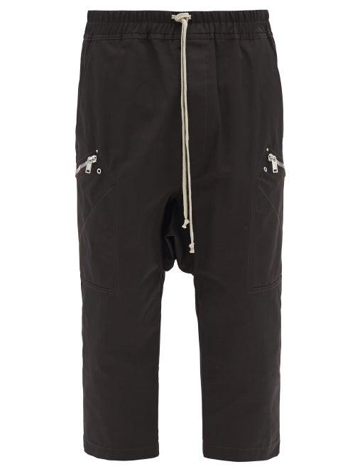 Matchesfashion.com Rick Owens - Cropped Canvas Track Pants - Mens - Brown