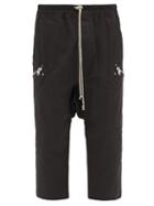 Matchesfashion.com Rick Owens - Cropped Canvas Track Pants - Mens - Brown