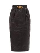 Matchesfashion.com No. 21 - Chain-belt Leather Pencil Skirt - Womens - Black