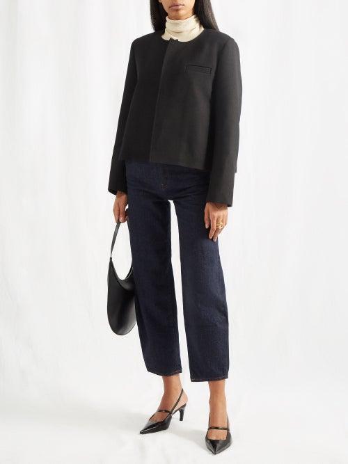 Toteme - Round-neck Twill Jacket - Womens - Black