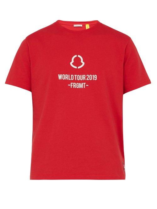 Matchesfashion.com 7 Moncler Fragment - World Tour Cotton Jersey T Shirt - Mens - Red