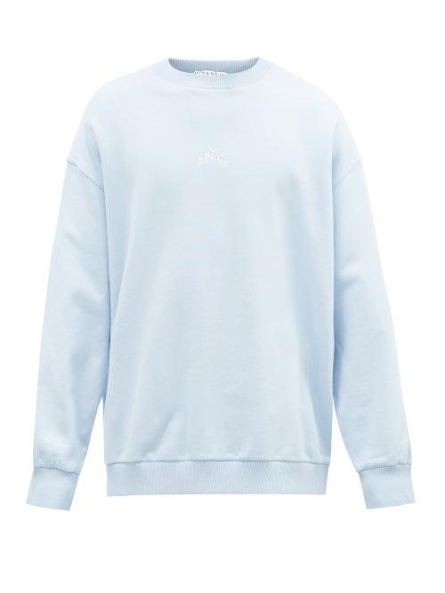 Matchesfashion.com Givenchy - Refracted Logo-embroidered Cotton Sweatshirt - Mens - Blue