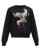 Matchesfashion.com Amiri - Falcon-print Cotton-jersey Sweatshirt - Mens - Black
