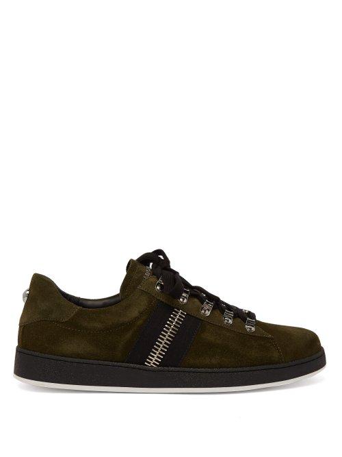 Matchesfashion.com Balmain - Eric Low Top Suede Trainers - Mens - Khaki