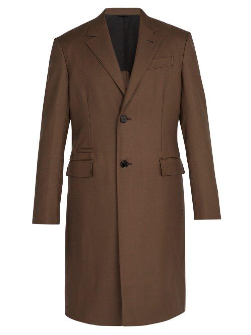 Matchesfashion.com Berluti - Single Breasted Cotton Blend Overcoat - Mens - Brown