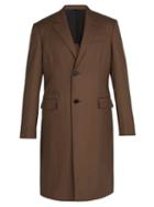 Matchesfashion.com Berluti - Single Breasted Cotton Blend Overcoat - Mens - Brown