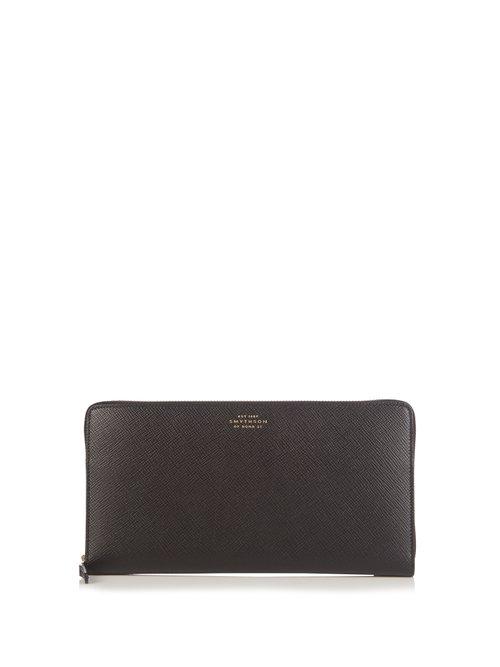 Matchesfashion.com Smythson - Panama Leather Travel Wallet - Mens - Black