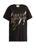 Gucci Sequin-embellished Logo-print Cotton T-shirt
