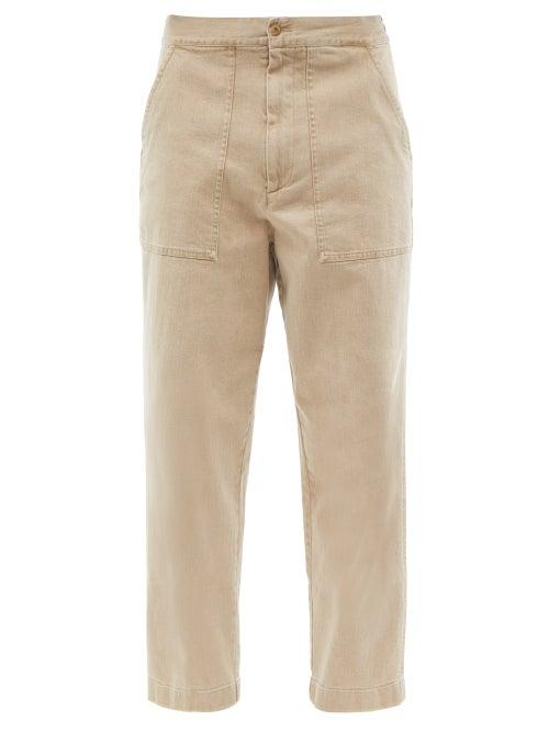 Mens Rtw Officine Gnrale - Paolo Cropped Cotton-blend Trousers - Mens - Beige