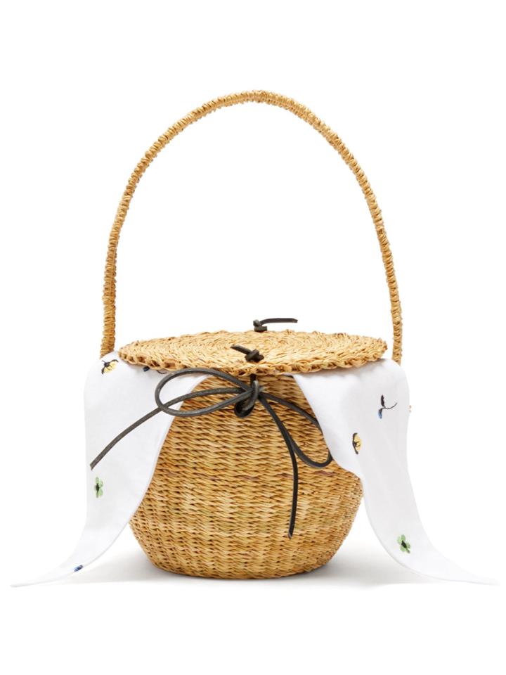 Muuñ Lou Myoso Woven-straw Bucket Bag